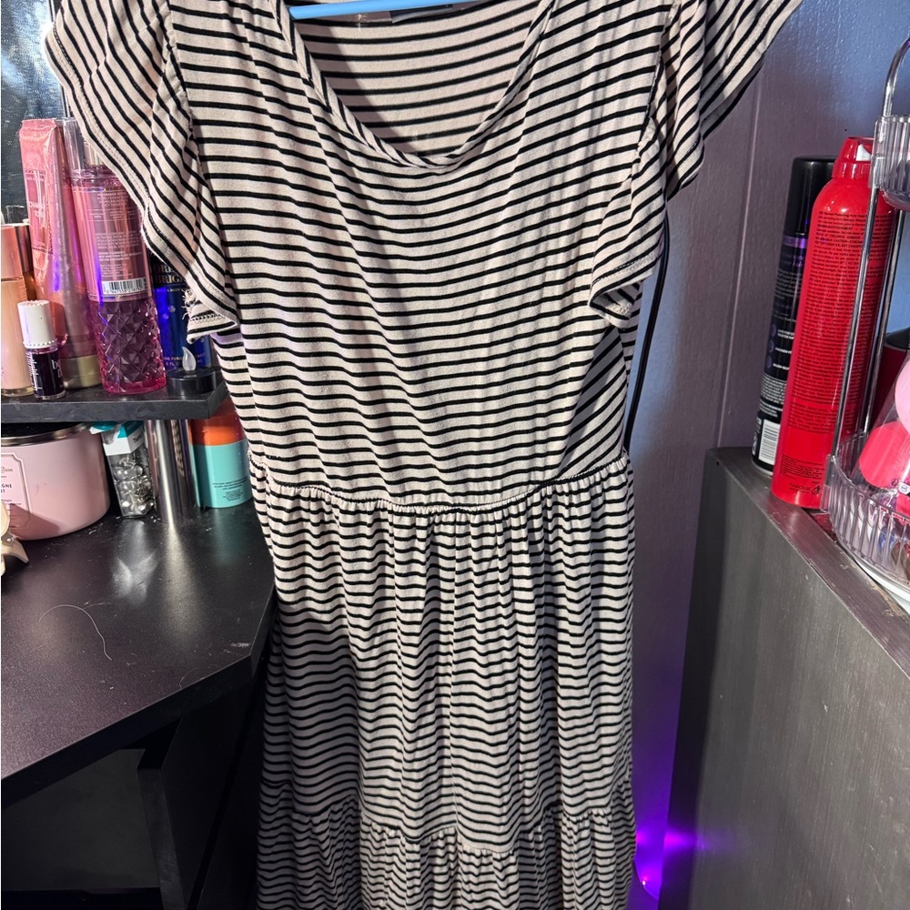Striped Black and White Dress
